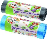 Пакеты для мусора 30 л*30 шт голубые, Elfe